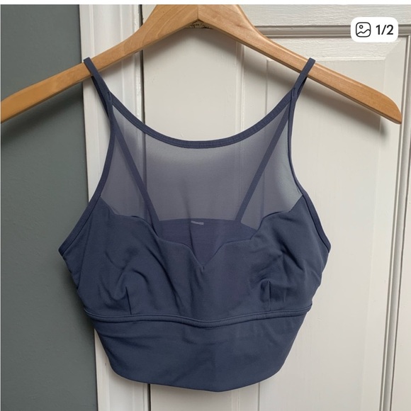 lululemon athletica Other - lululemon athletica Slate Blue Mesh-Upper Longline Sports Bra